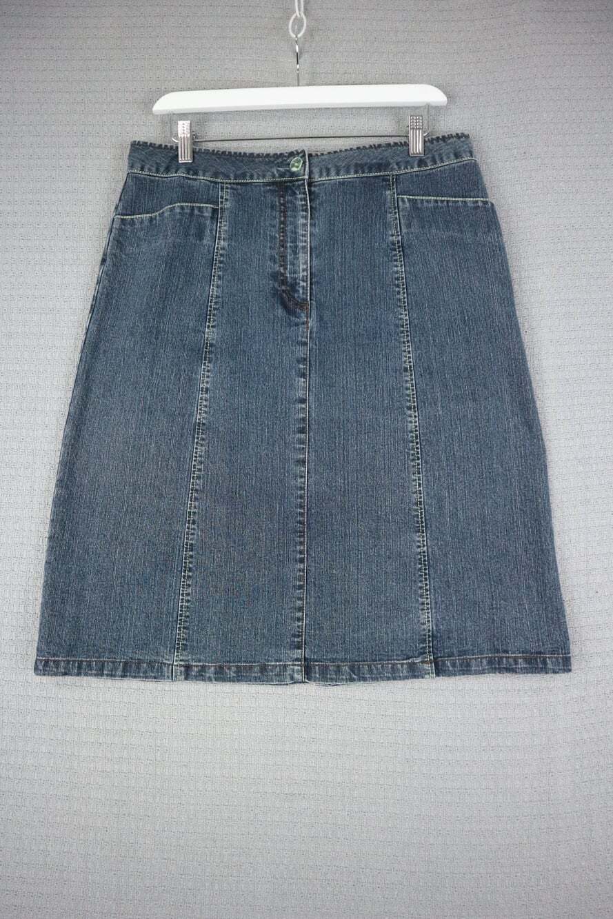 Tabi Petite Denim Stretch Midi Skirt Size 12